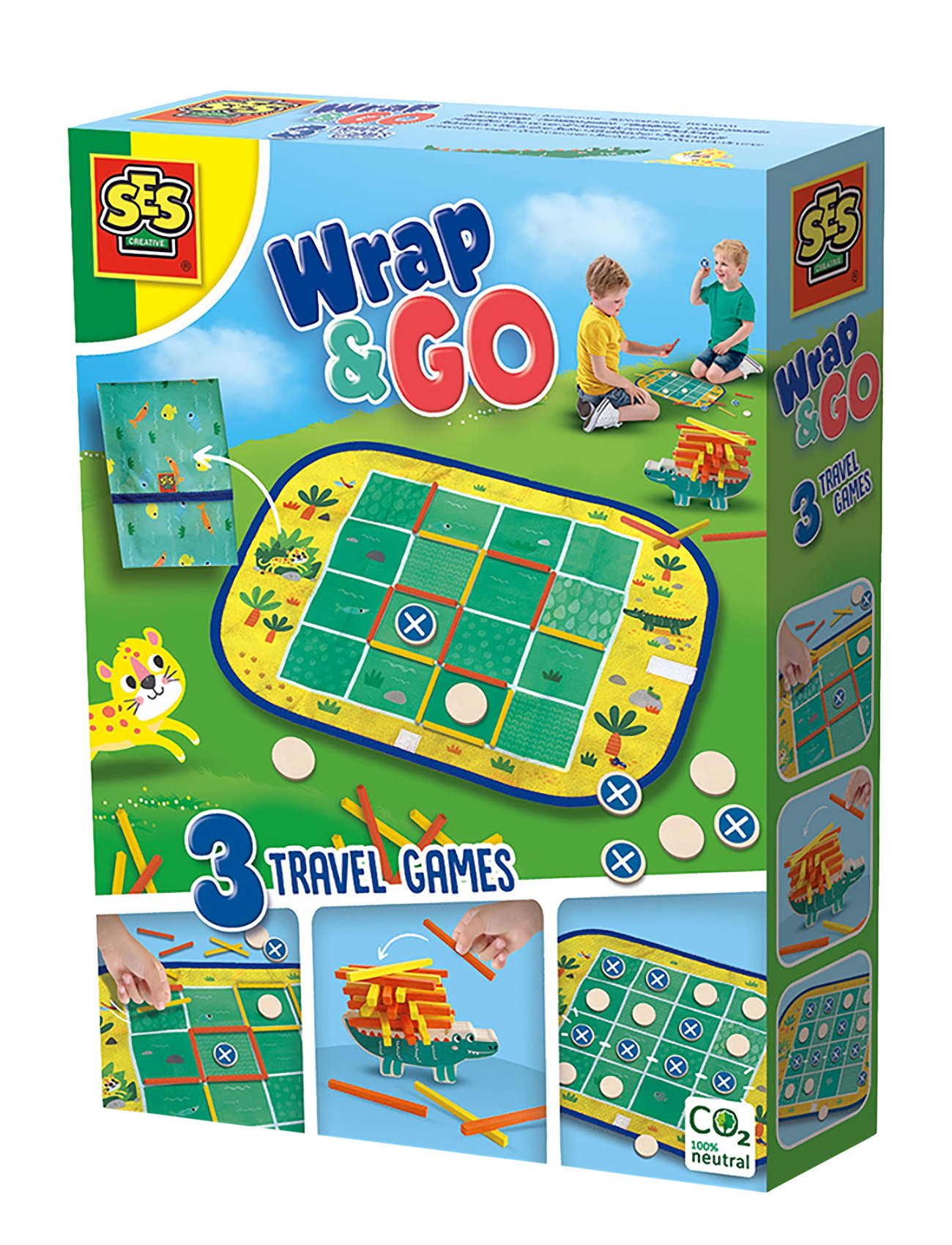 SES Creative Game - Wrap & Go Connect Four Travel Bag Multi/patterned