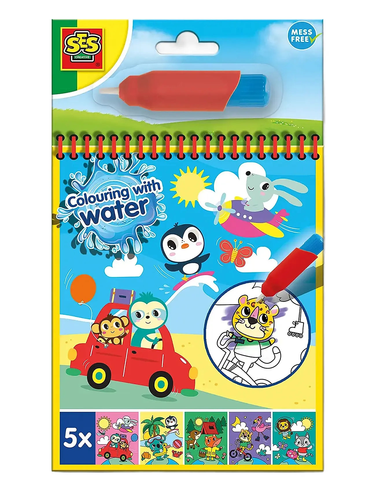 Colouring With Water - Travel Colouring Book Toys Creativity Drawing & Crafts Drawing Coloring & Craft Books Multi/patterned SES Creative