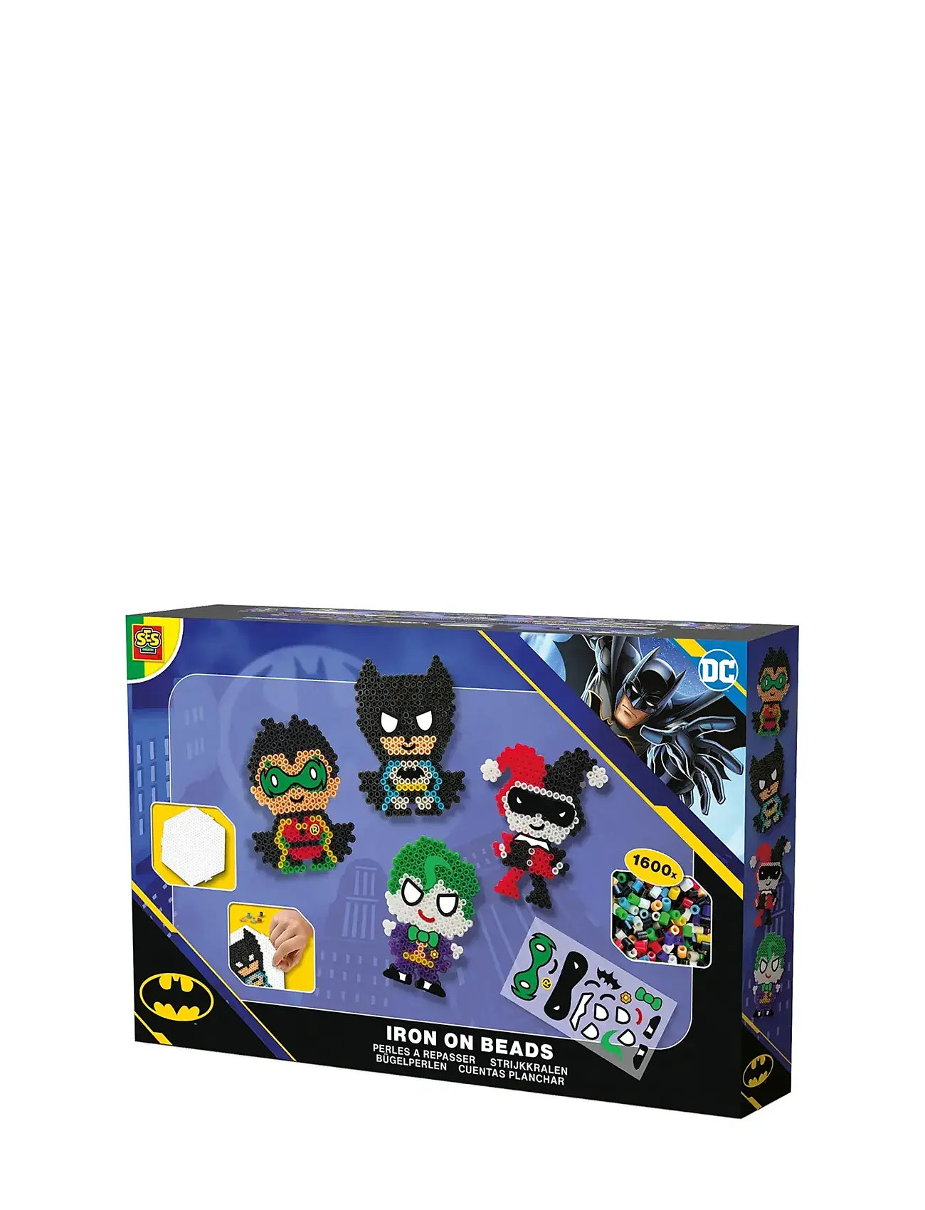 SES CREATIVE Iron On Beads - Dc Batman - Figure Set 1600 Pcs Patterned - One Size - Kinder