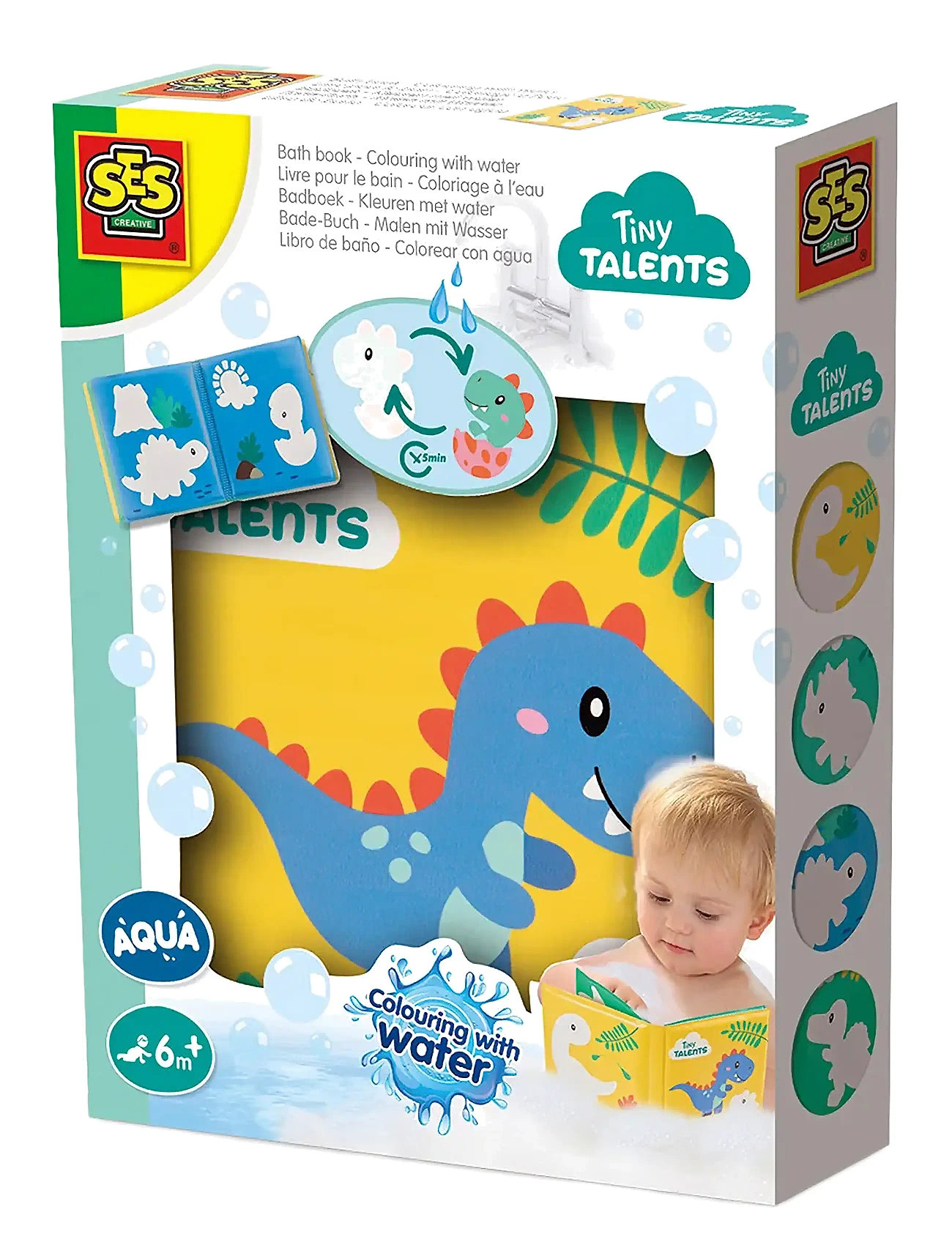 Bath Time - Colouring With Water - Dino Bath Book Toys Bath & Water Toys Bath Toys Multi/patterned SES Creative