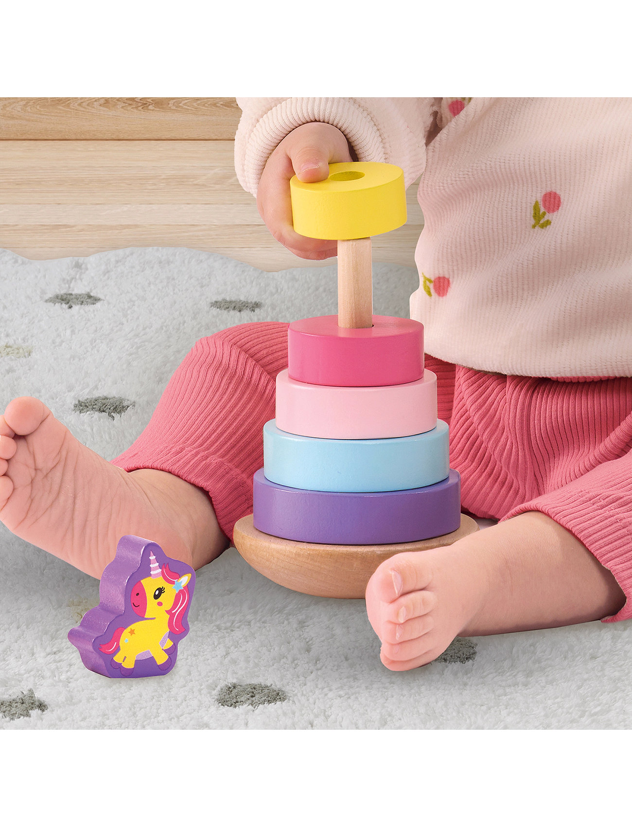 SES Creative Stacking Tower - Unicorn, One Size, Multi/patterned, Educational Legetøj > Stackable Blocks, Børn