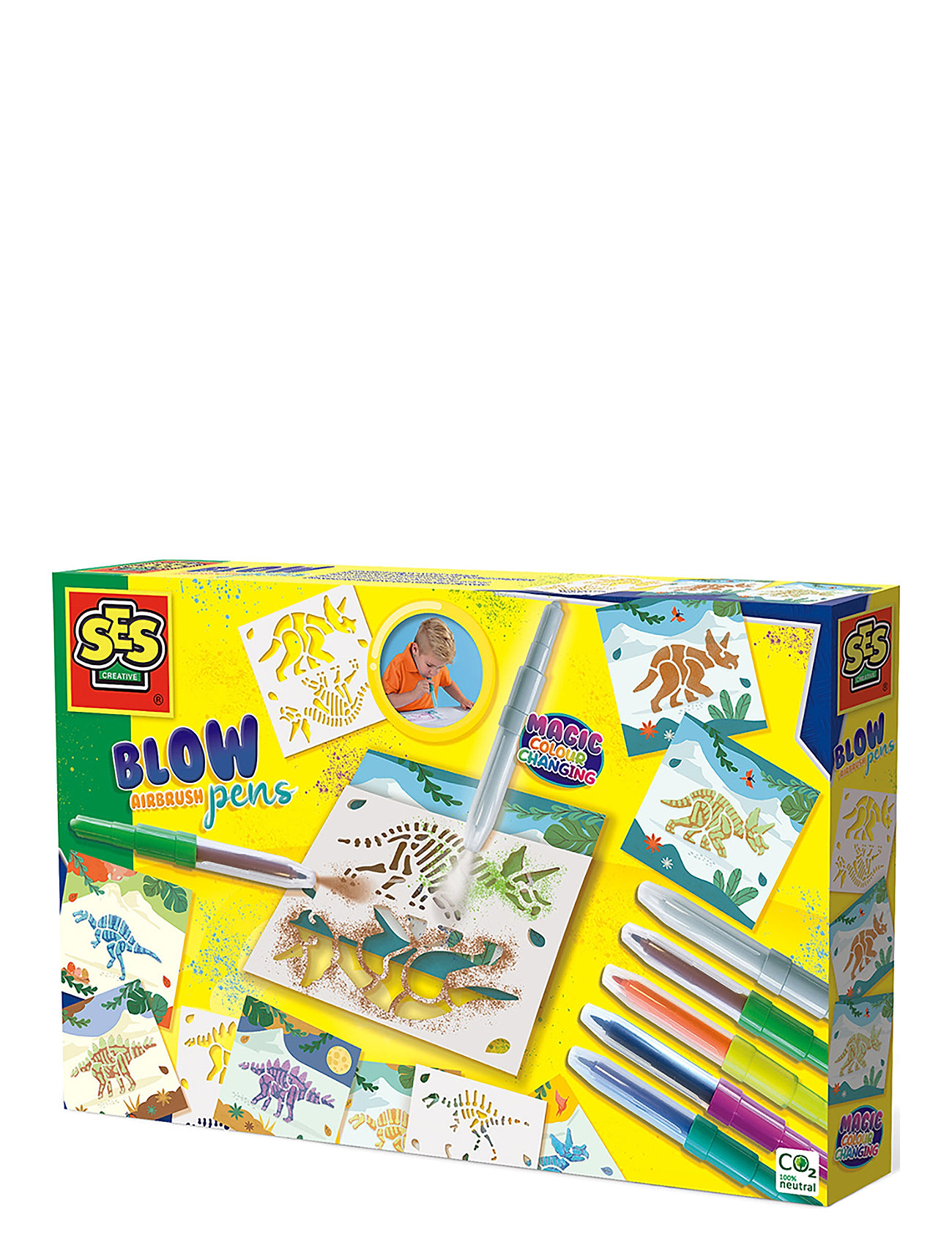 Blow Pens - Airbrush Magic Colour Dinos Toys Creativity Drawing & Crafts Craft Craft Sets Multi/patterned SES Creative