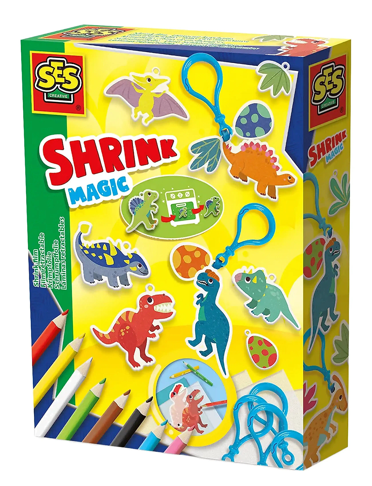 Shrink Foil - Dinosaur Keychains Toys Creativity Drawing & Crafts Craft Craft Sets Multi/patterned SES Creative