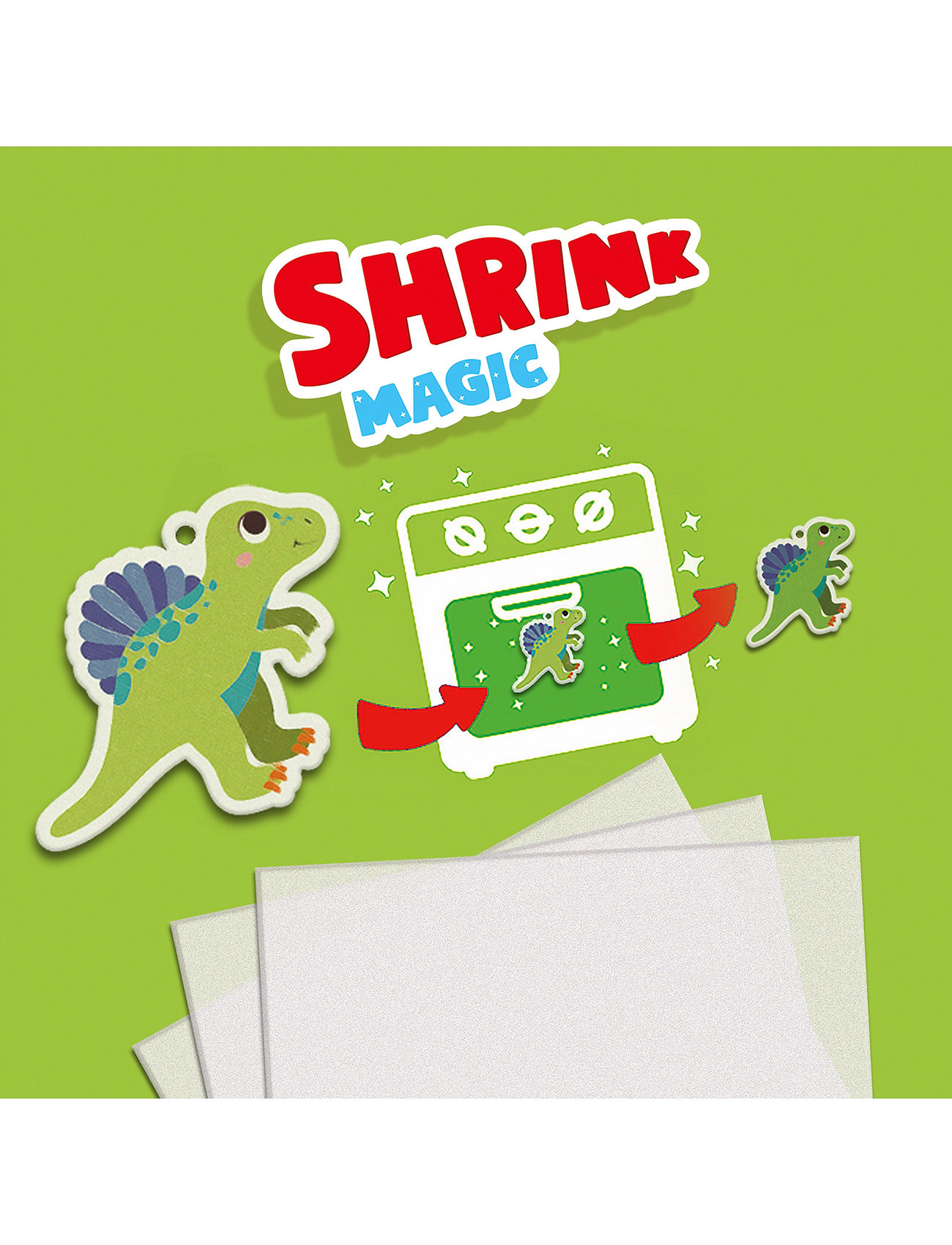 SES Creative Shrink Foil - Dinosaur Keychains, One Size, Multi/patterned, Håndværk > Håndværkssæt, Børn