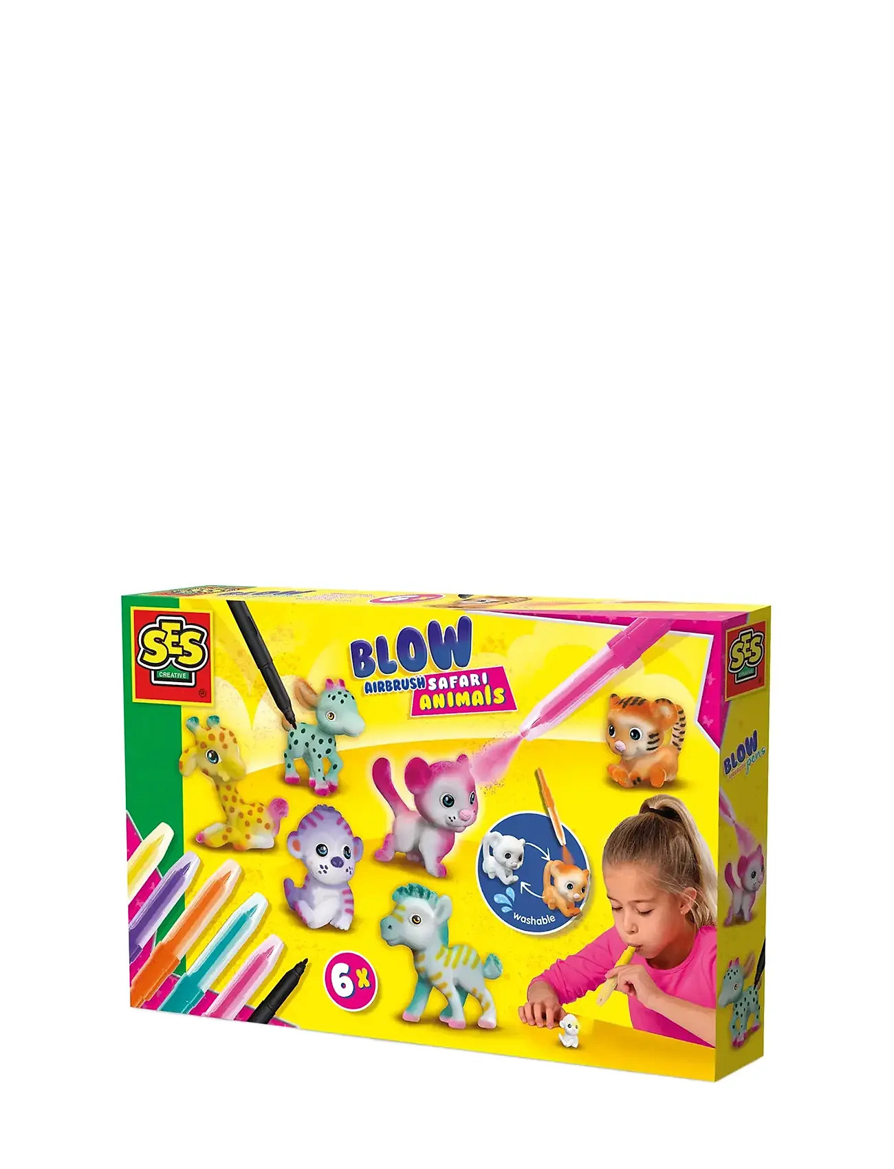 Blow Pens - Airbrush Safari Animals Toys Creativity Drawing & Crafts Drawing Paints Multi/patterned SES Creative