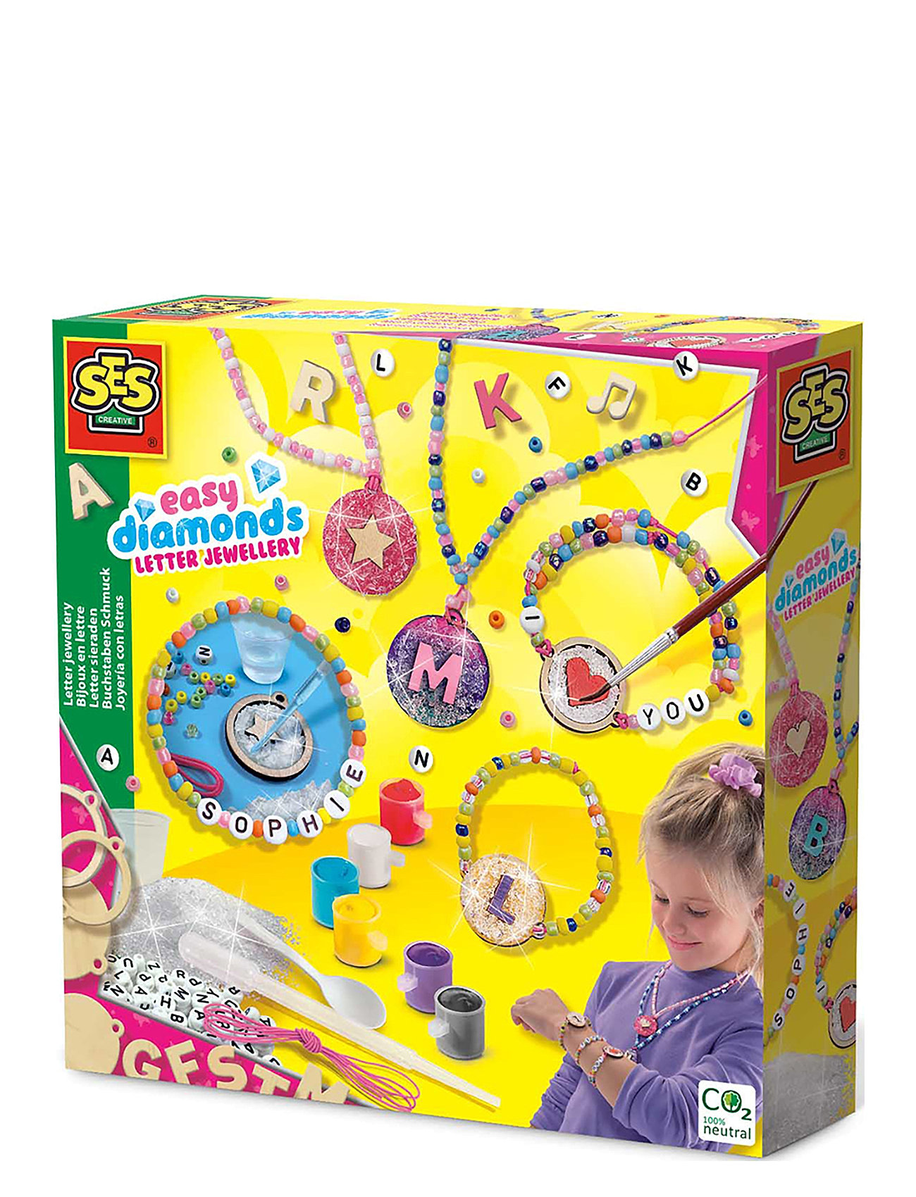 Easy Diamonds - Letter Jewellery Toys Creativity Drawing & Crafts Craft Jewellery & Accessories Multi/patterned SES Creative