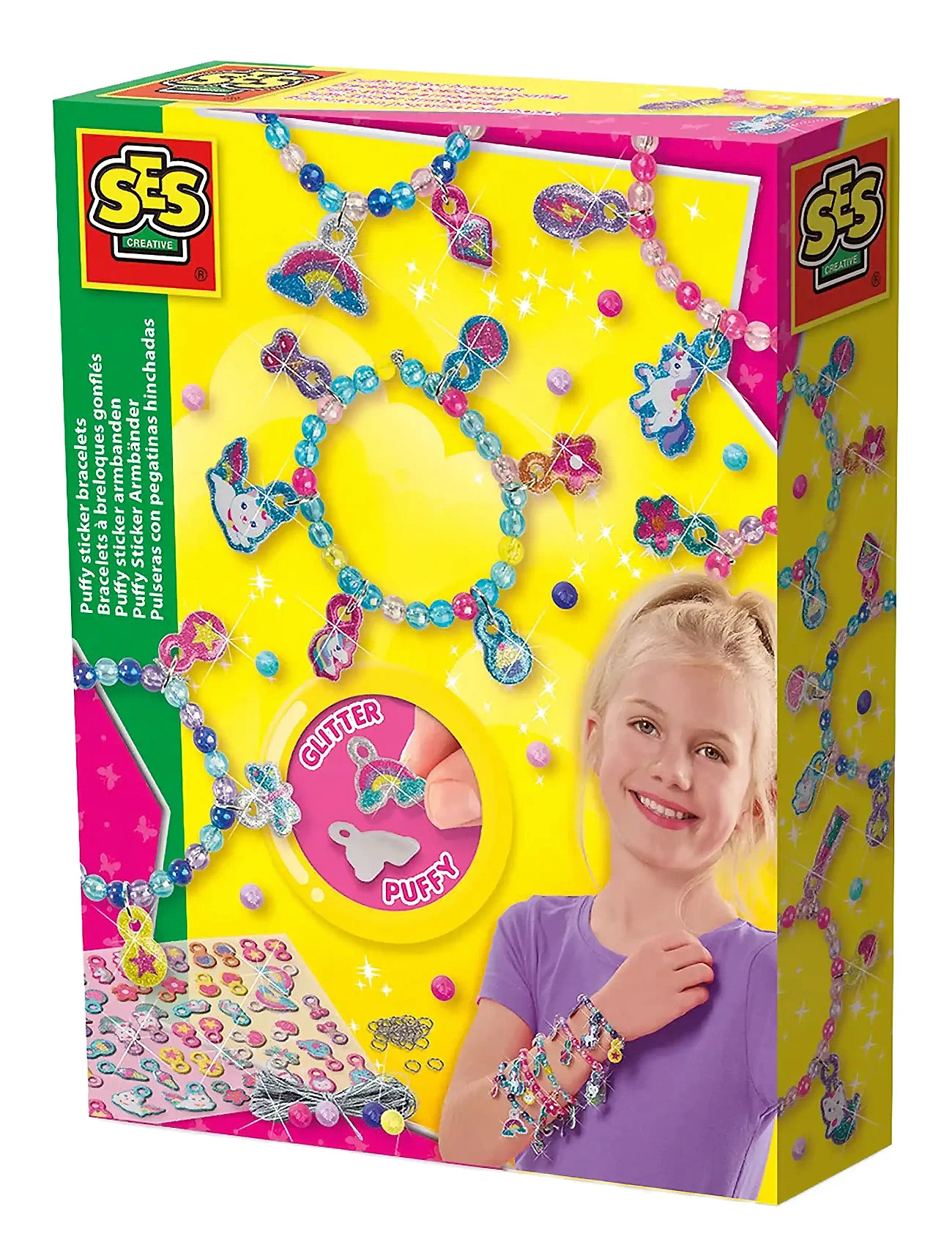 SES CREATIVE Puffy Sticker Bracelets Patterned - One Size - Kinder