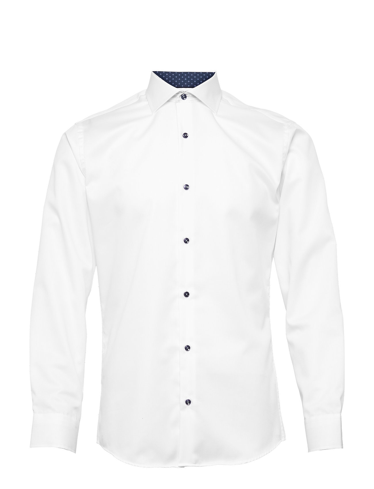 SEVEN SEAS COPENHAGEN Seven Seas Fine Twill Contrast | Slim Weiß - L - Herren