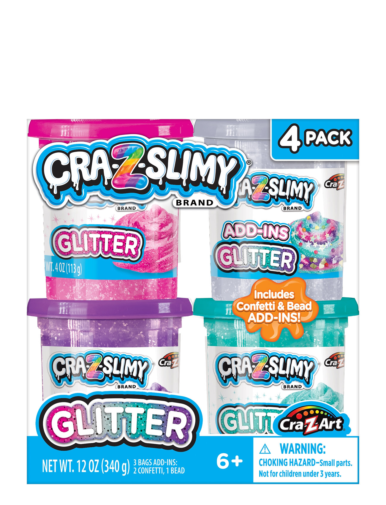 SHIMMER N SPARKLE Crazart Glitter Slime 4 Pk Multi/patterned