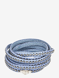 AREZZO blue bracelet w/zirkonia - bangles - leather