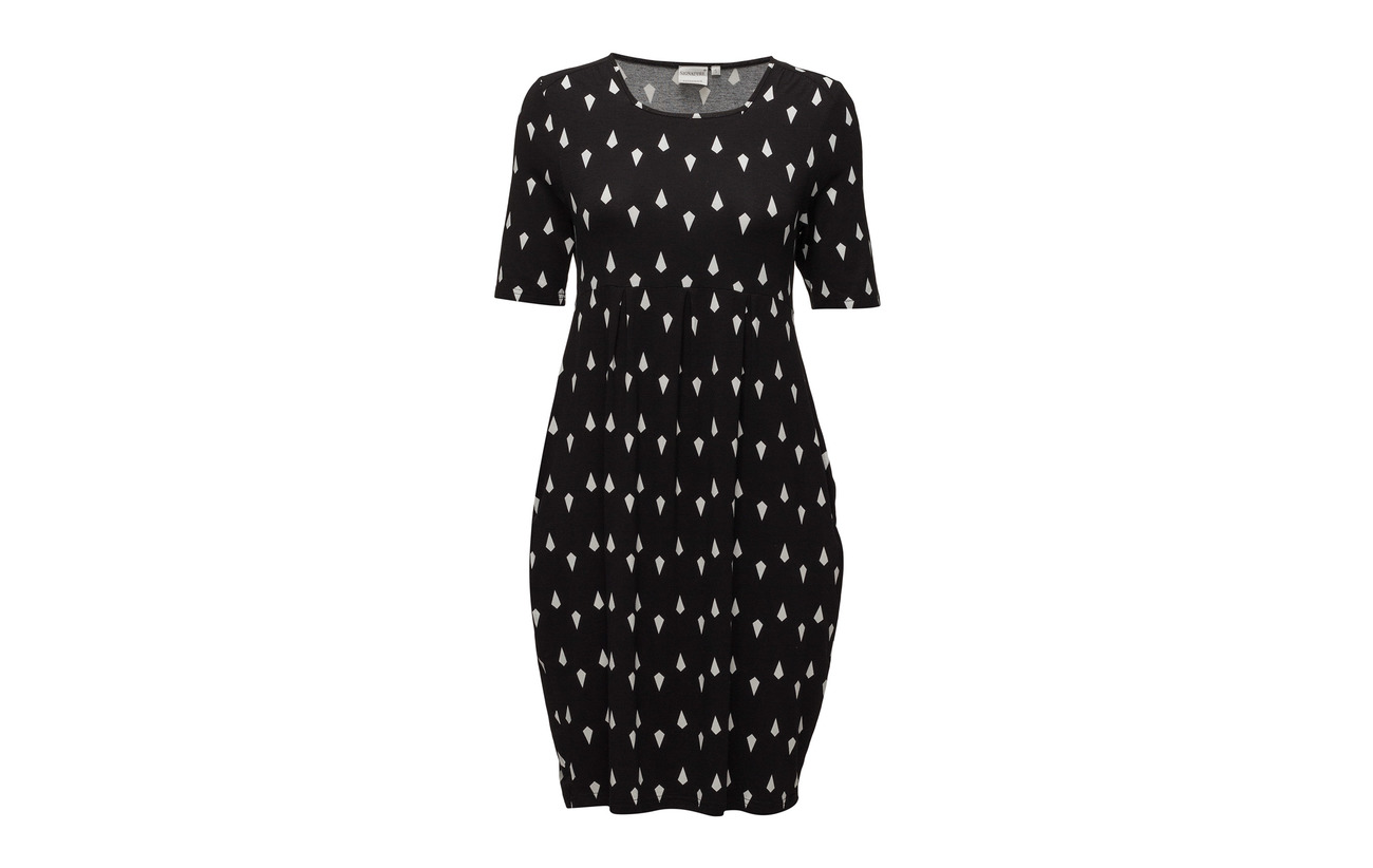95 5 Elastane jersey Signature Black Dress Viscose 70668n