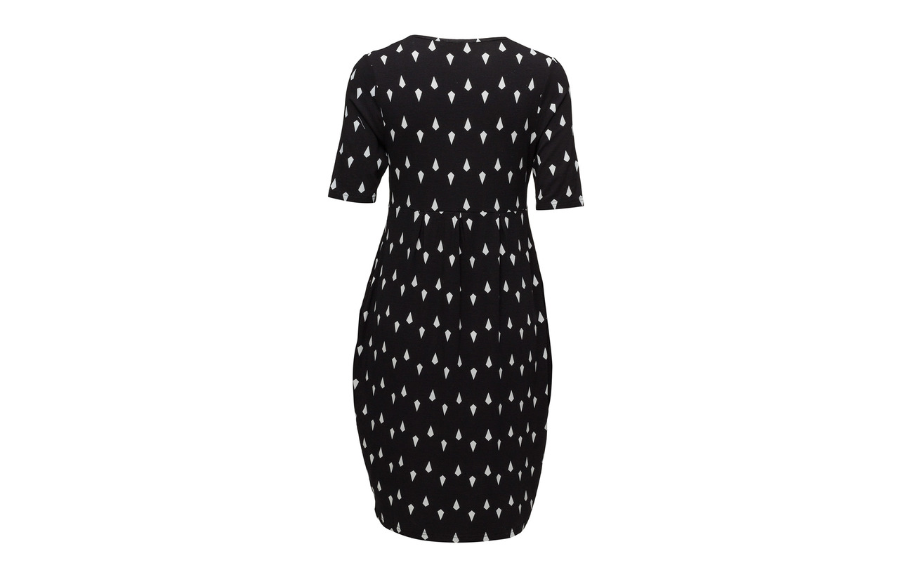 95 5 Elastane jersey Signature Black Dress Viscose 70668n