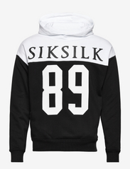 retro 89 print oversized hoodie - BLACK & WHITE