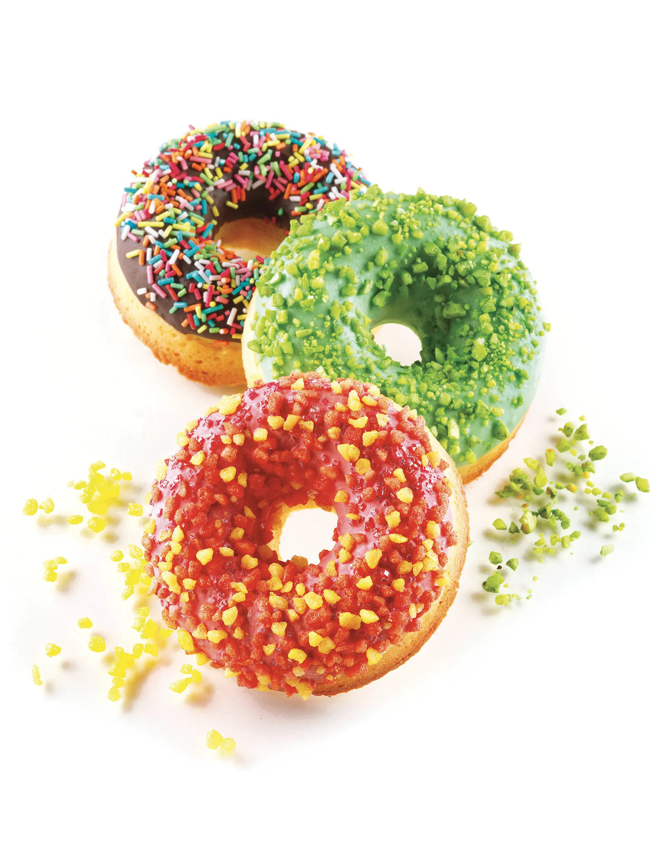 Silikomart Silikoneform Donuts 6 Stk. Ø75/25 H28, FOR 6PCS, Red, Bageforme > Cupcake- Og Muffinsforme, Unisex