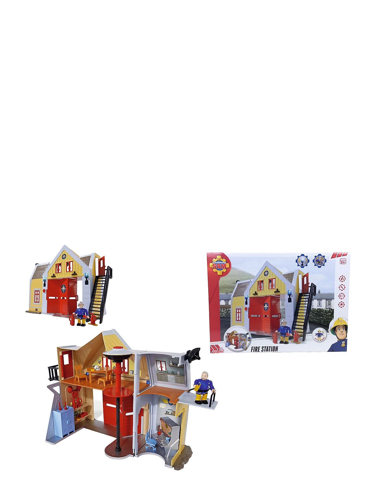 Fireman Sam - Fire-Station With Figurine Toys Playsets & Action Figures Red Simba Toys