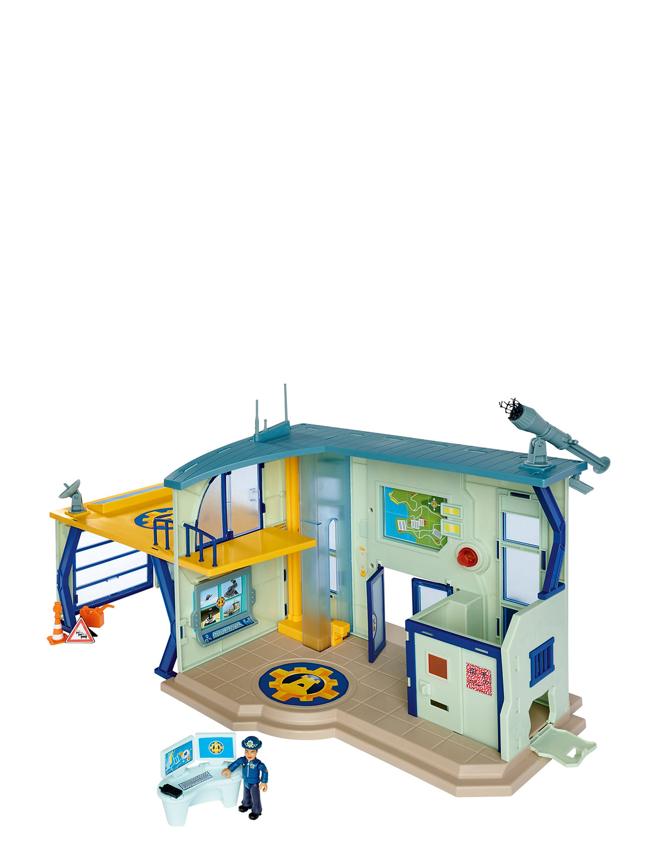 Sam Police Station With Figurine Toys Toy Cars & Vehicles Vehicle Garages Multi/patterned Brandmand Sam