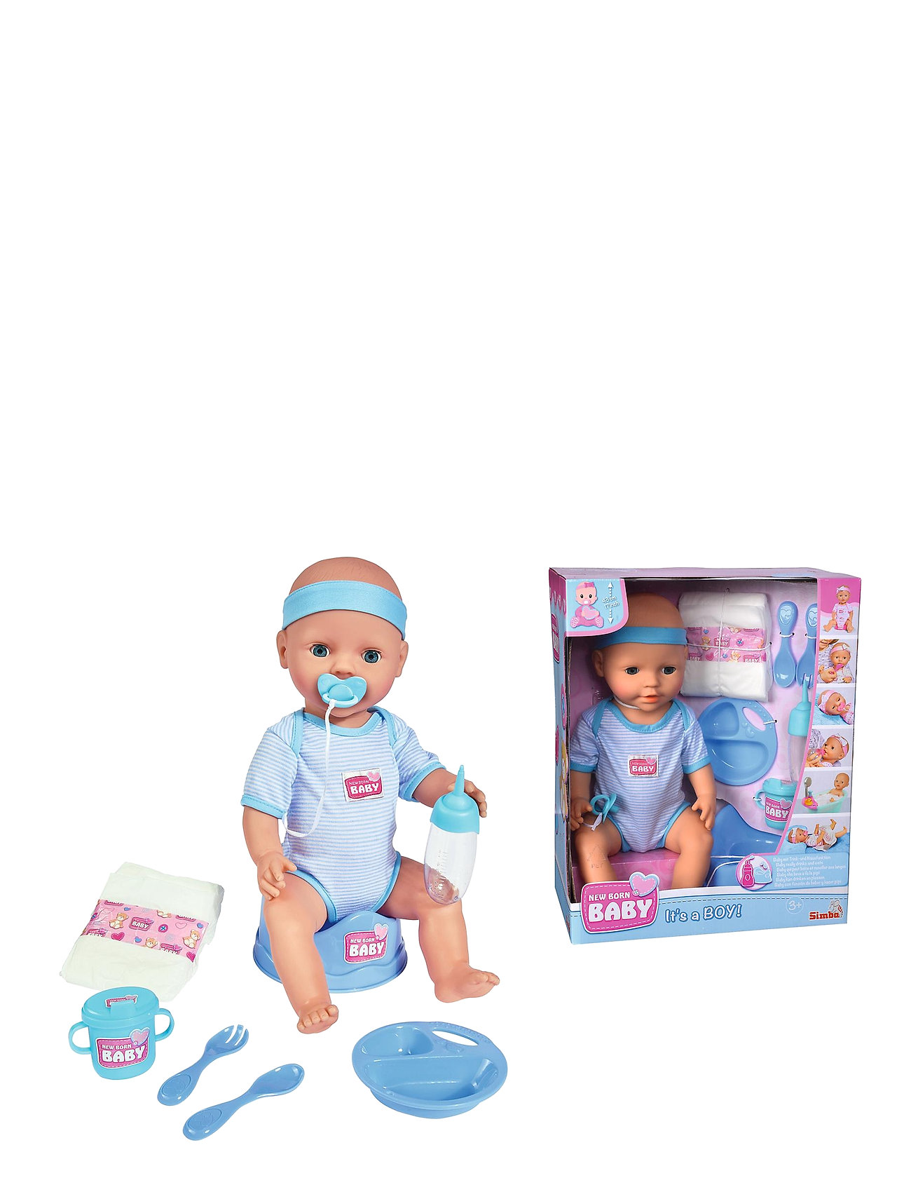 New Born Baby Doll, Blue Accessories Toys Dolls & Accessories Dolls Blue Simba Toys