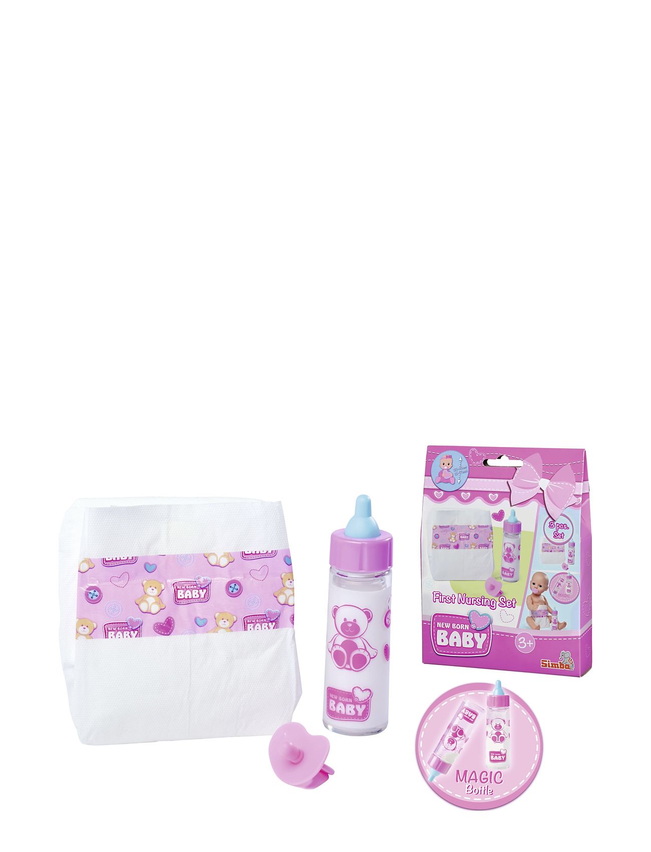 New Born Baby First Nursing Set Toys Dolls & Accessories Dolls Accessories Pink Simba Toys