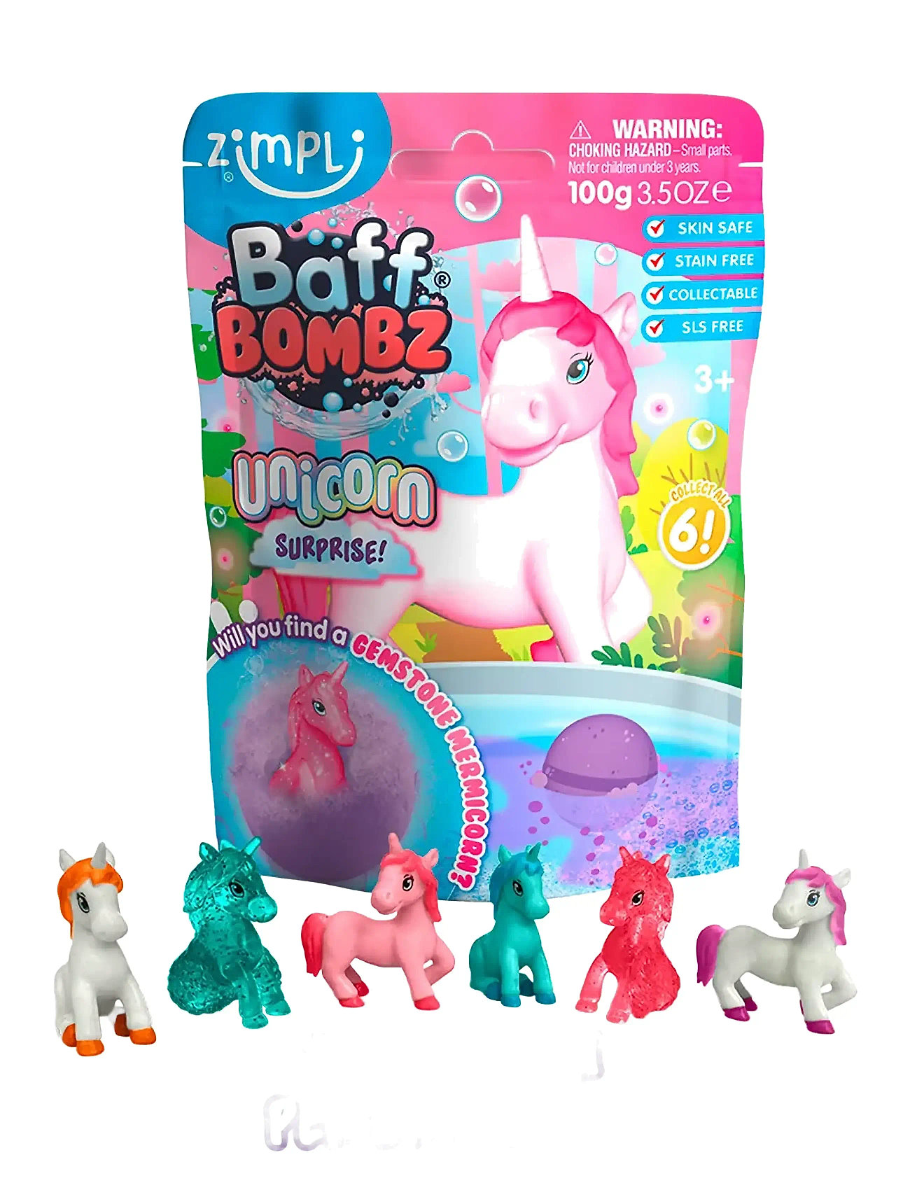 Zimpli Kids Badbomb Med Samlarfigur, Enhörning Toys Bath & Water Toys Bath Toys Multi/patterned Simba Toys
