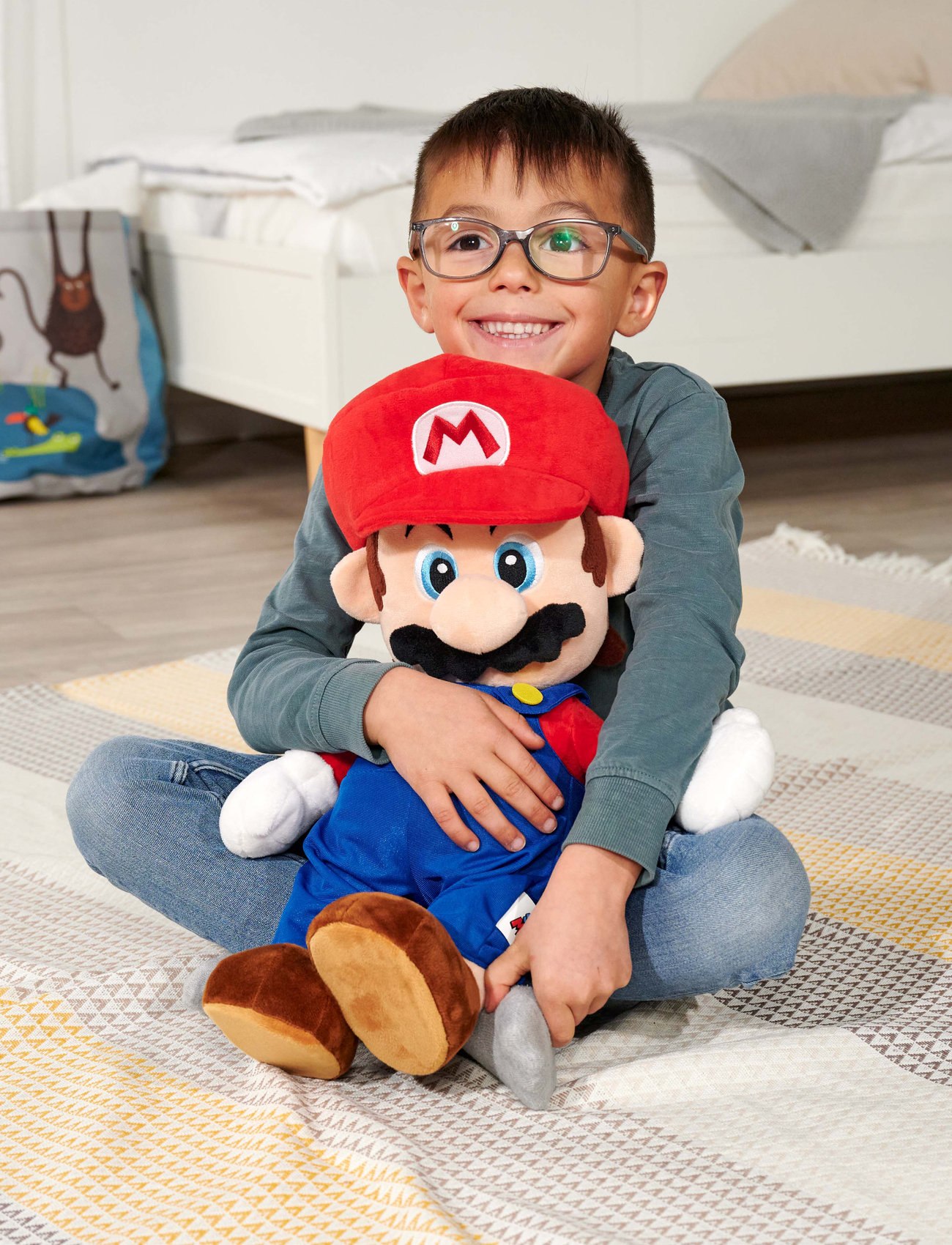 Super Mario Super Mario - Mario Plush 50cm, One Size, Multi/patterned, Soft Legetøj > Stuffed Legetøj, Børn
