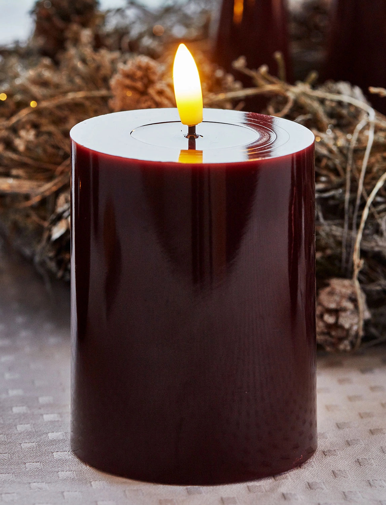 Sirius Home Sille, H:10 cm, Burgundy, Stearinlys > Led-Lys, Unisex