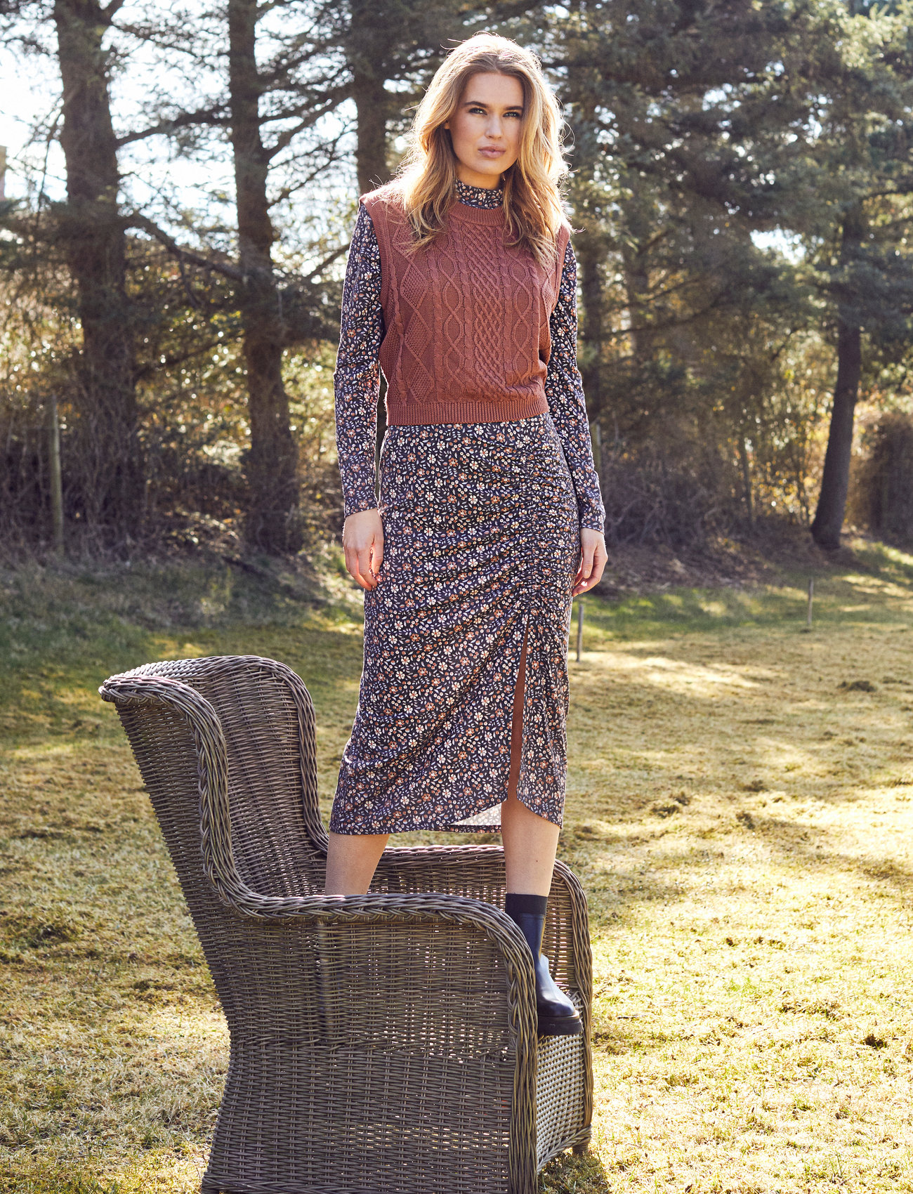 Sirup Copenhagen Cecilia Print Blouse, XL, Brown, Bluser > Langærmede, Dame