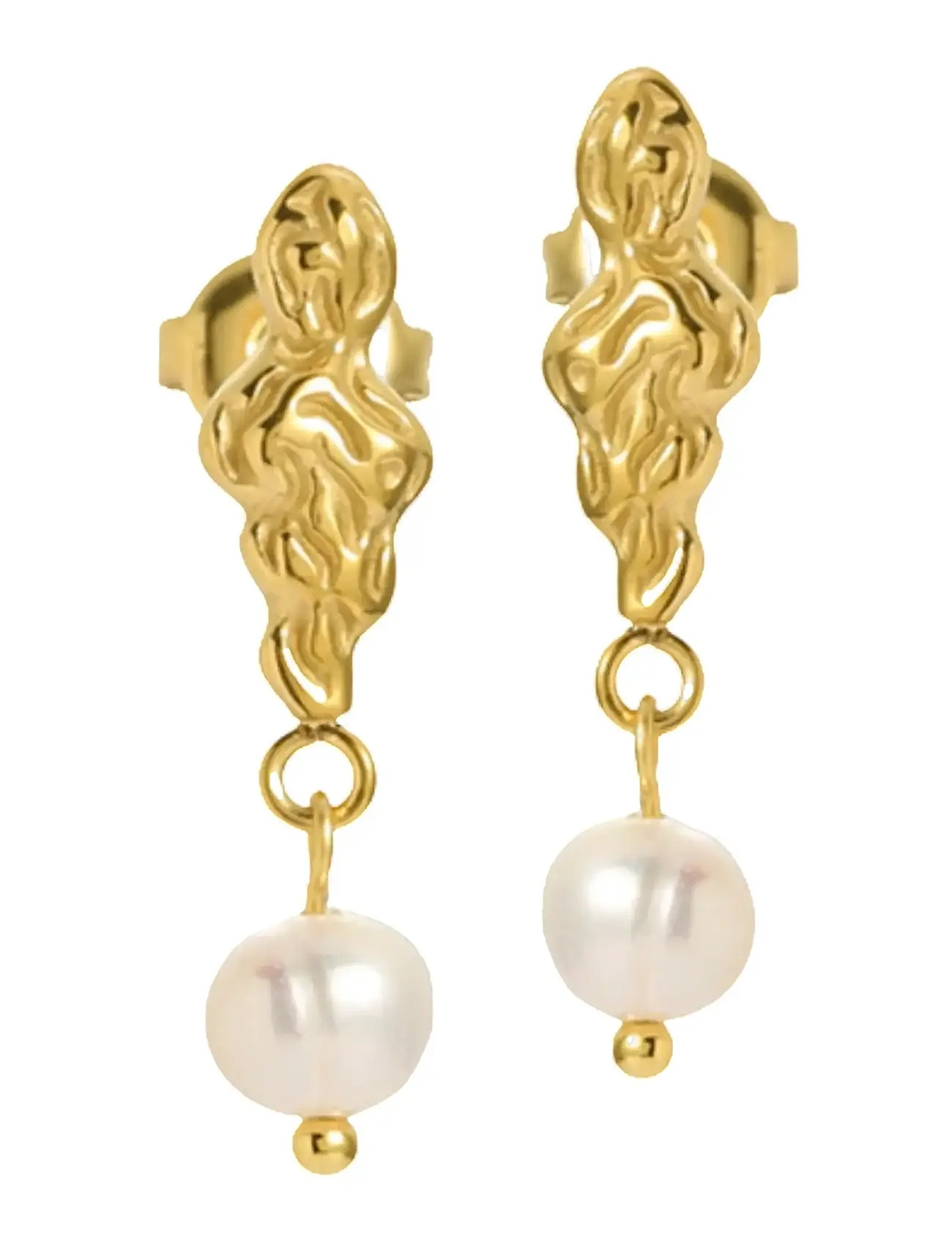 Sistie Freja - Earrings Gold-Plated, One Size, Gold, Øreringe > Øreringe Med Vedhæng, Dame