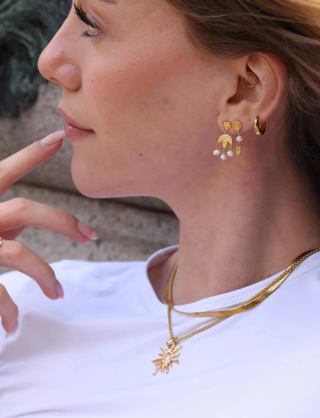 Sistie Sirena - Necklace Gold-Plated, One Size, Gold, Halskæder > Kædehalskæder, Dame