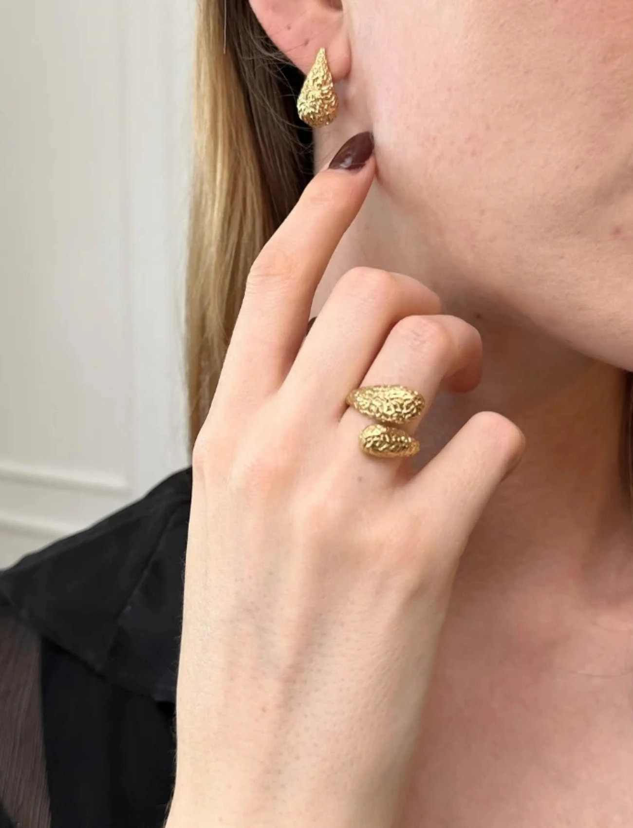 Sistie Drops - Ring Gold-Plated, 56, Gold, Smykker > Ringe, Dame