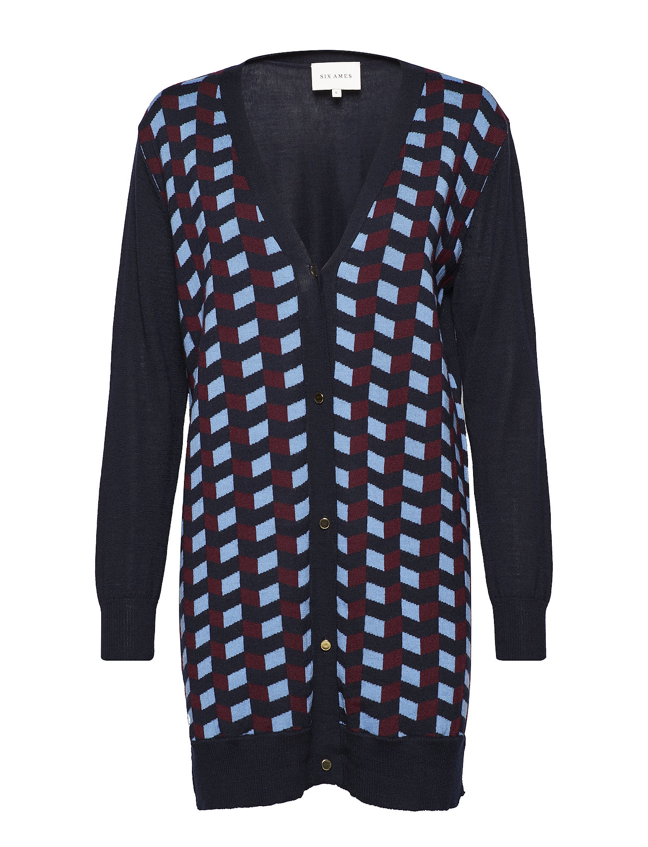 Sawa Gebreide Trui Cardigan Blauw Six Ames six ames kopen in de aanbieding