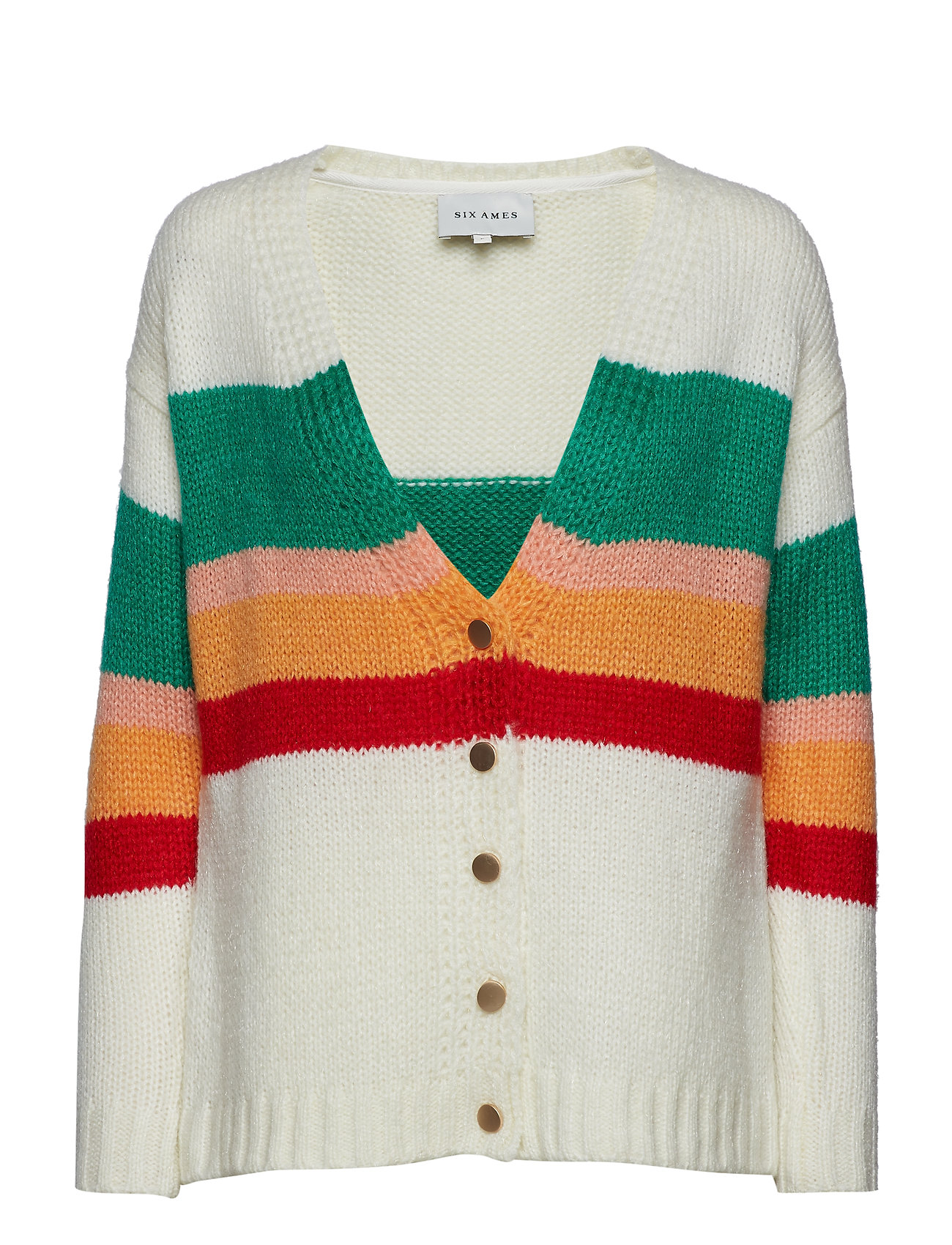 Barcelona Gebreide Trui Cardigan Multipatroon Six Ames six ames kopen in de aanbieding Barcelona Gebreide Trui Cardigan Multipatroon Six Ames six ames kopen in de aanbieding