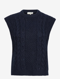 navy blue knitted vest womens