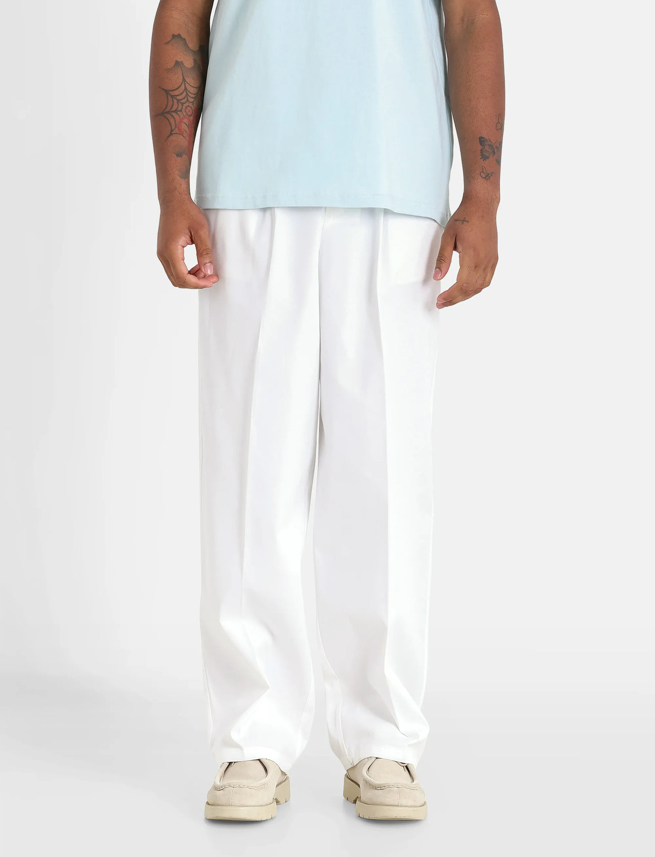 SIXTH JUNE Loose Fit Tailored Pants, M Regular, White, Bukser > Formelle Bukser, Herre