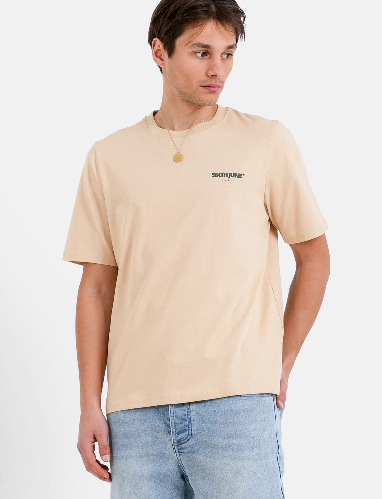 SIXTH JUNE Bandana Backprint Ss Tshirt, XL, Cream, T-Shirts > Kortærmede, Herre