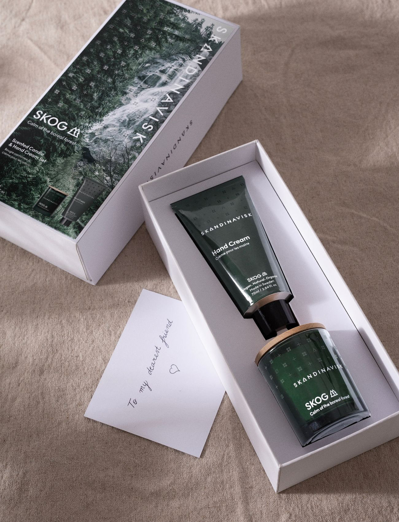 Skandinavisk Skog Scented Candle & Hand Cream Set, One Size, Green, Alle Sæt > Bade- Og Kropssæt, Dame
