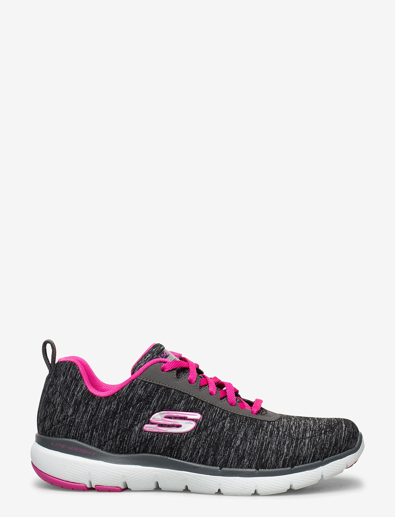 skechers black hot pink