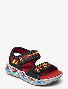 Boys S Lights: Thermo Splash - Heat Flo - sandalen met knipperende lichtjes - bkrd black red