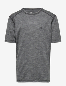 Lihesten - plain short-sleeved t-shirts - mid grey melange