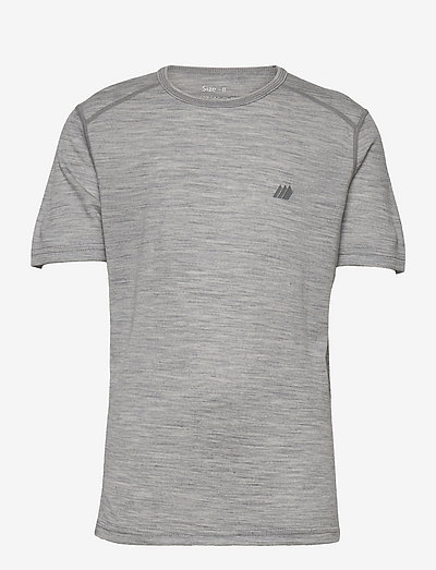 Lihesten merino wool t-shirt - plain short-sleeved t-shirt - grey melange