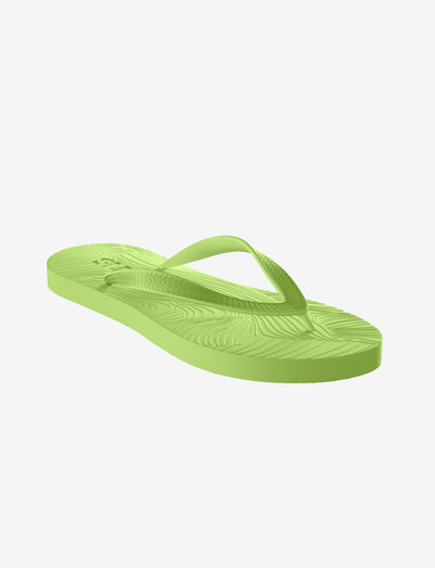 Slim Wide Strap Sand Flip Flop - flip flops - lime green