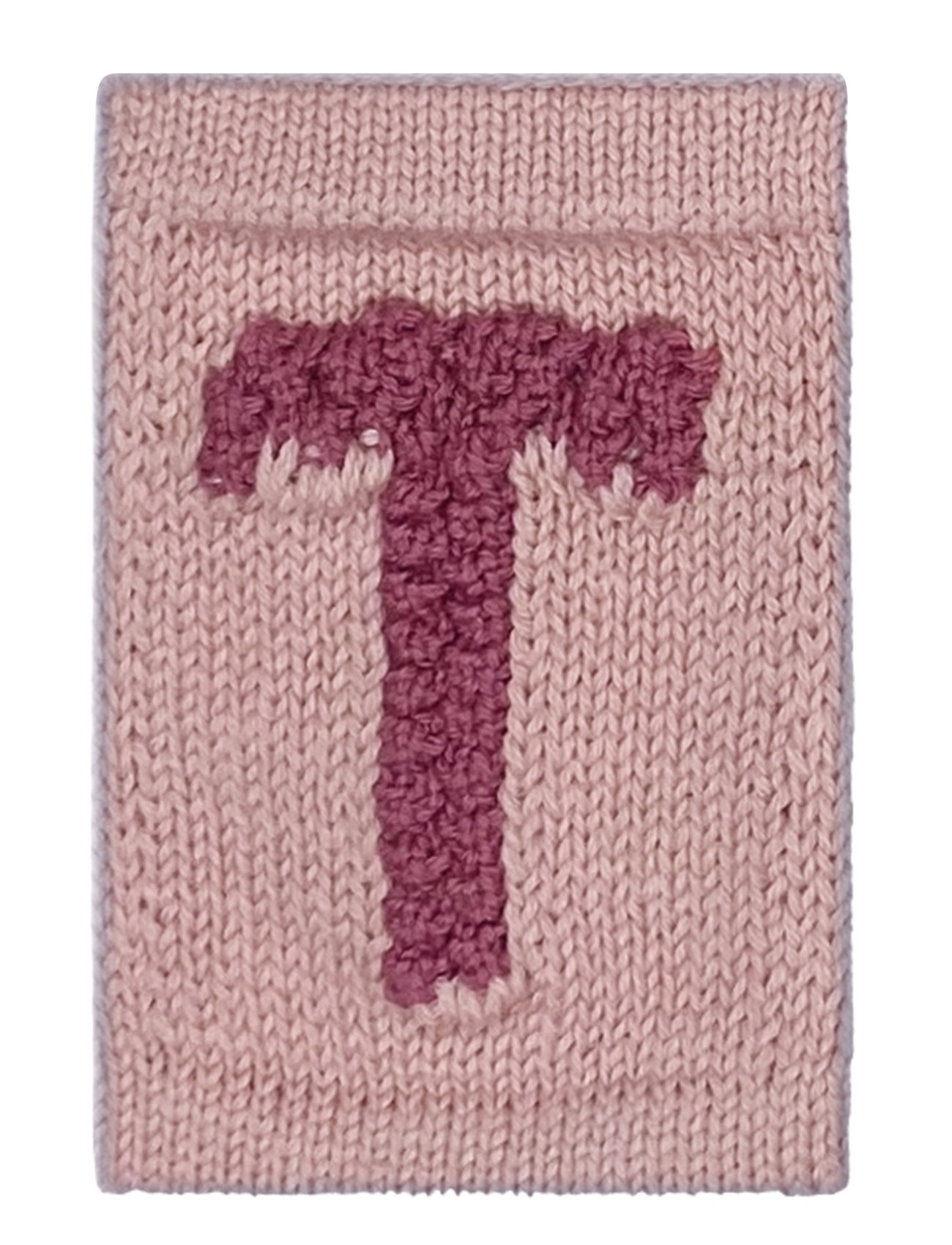 Knitted Letter T, Rose Pink Smallstuff