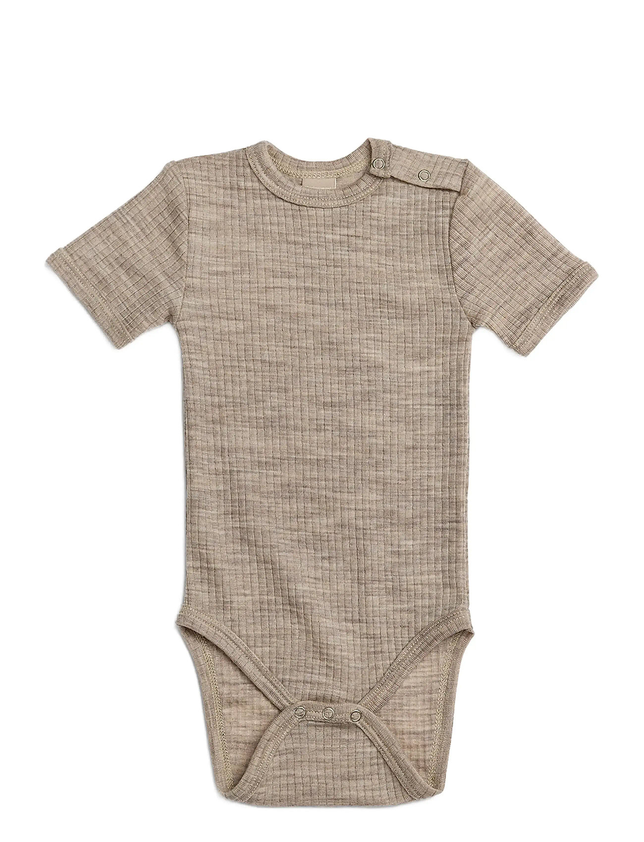 Smallstuff Body Ss, Light Nature Melange Drop Needle, Merino Wool, 74, Beige, Kroppe > Kortærmede, Børn