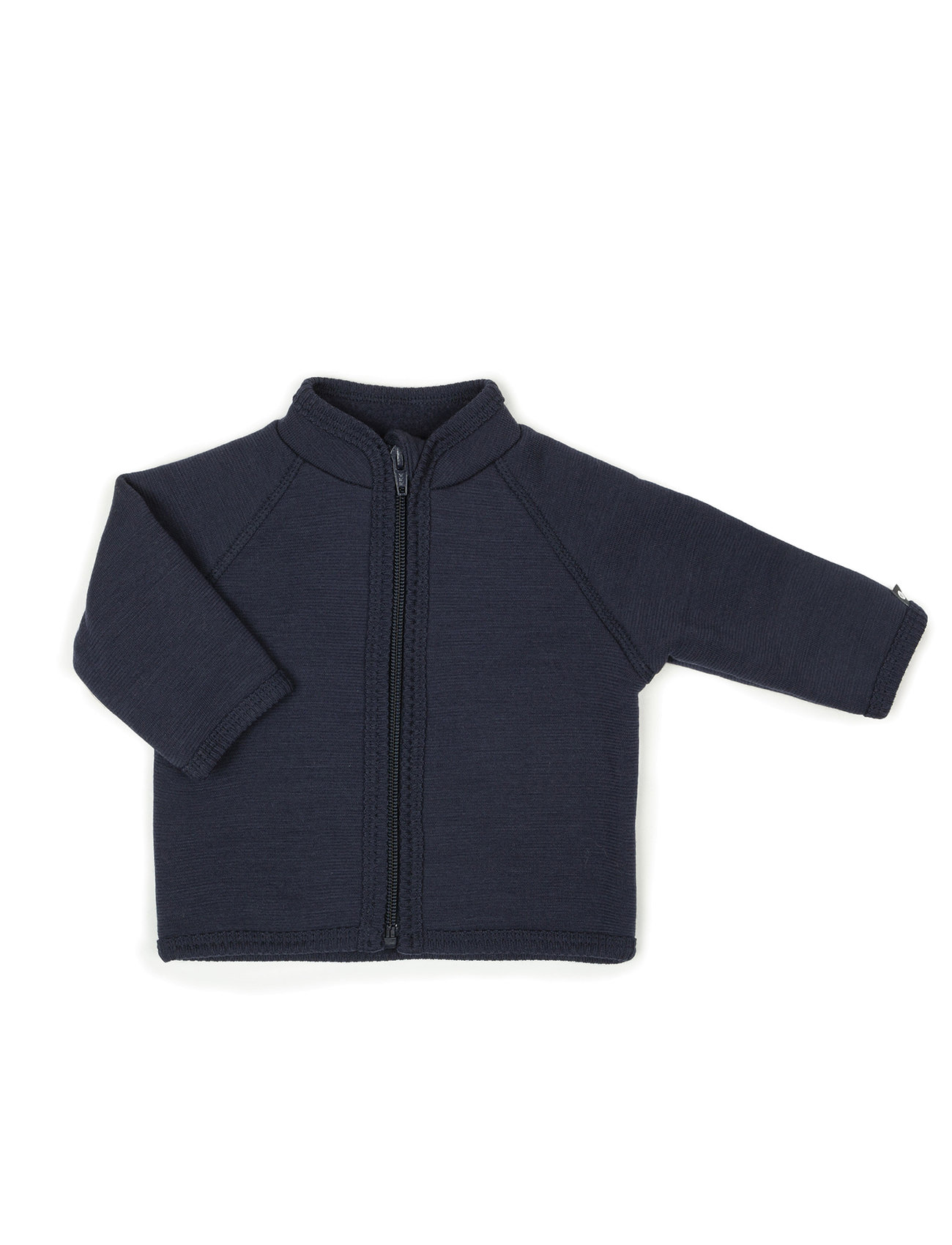 Cardigan, Merino Wool W. Zipper, Navy Outerwear Fleece Outerwear Fleece Jackets Navy Smallstuff