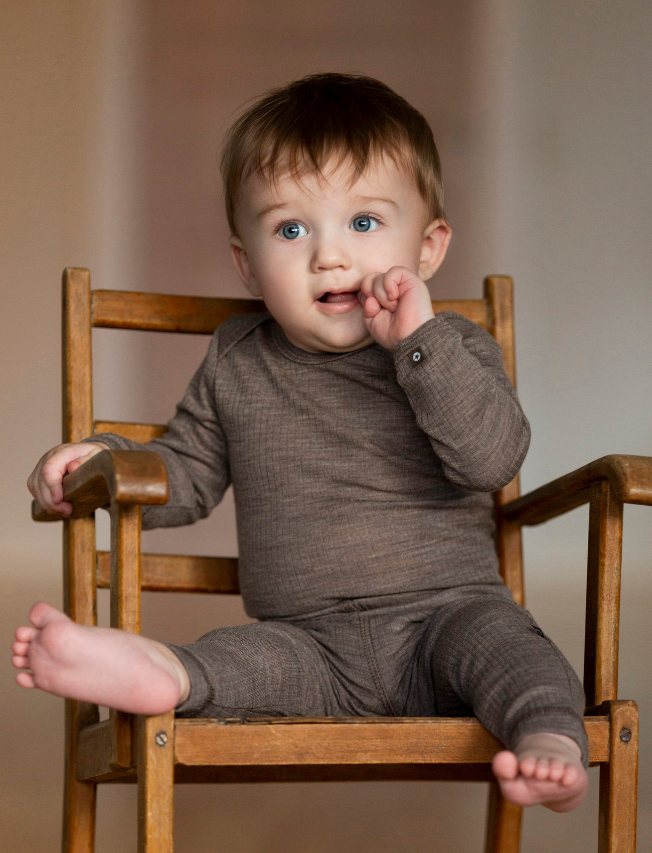 Smallstuff Legging, Nature Drop Needle, Merino Wool, 80, Brown, Underdele > Leggings, Børn