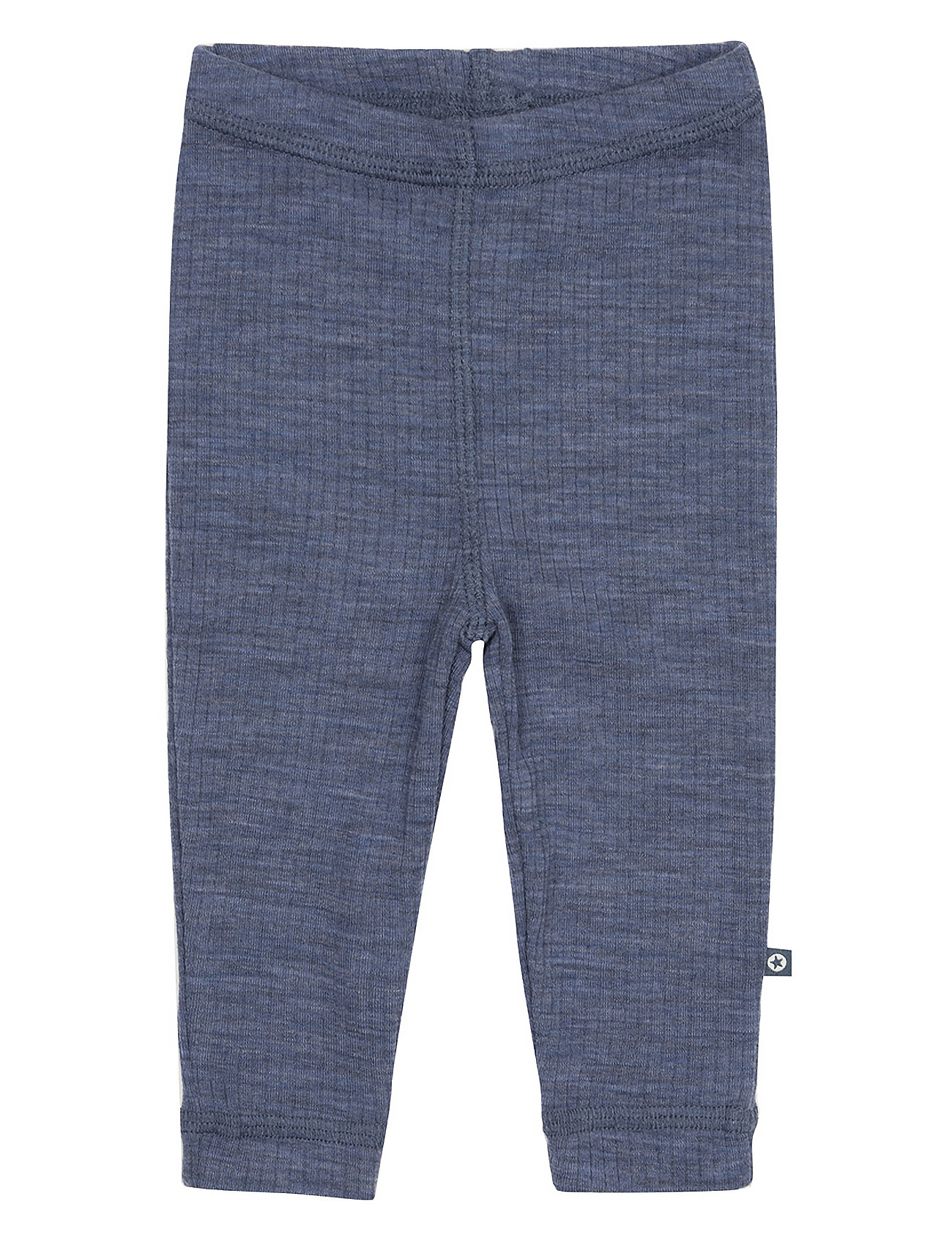 Legging, Denim Melange Drop Needle, Merino Wool Bottoms Leggings Blue Smallstuff