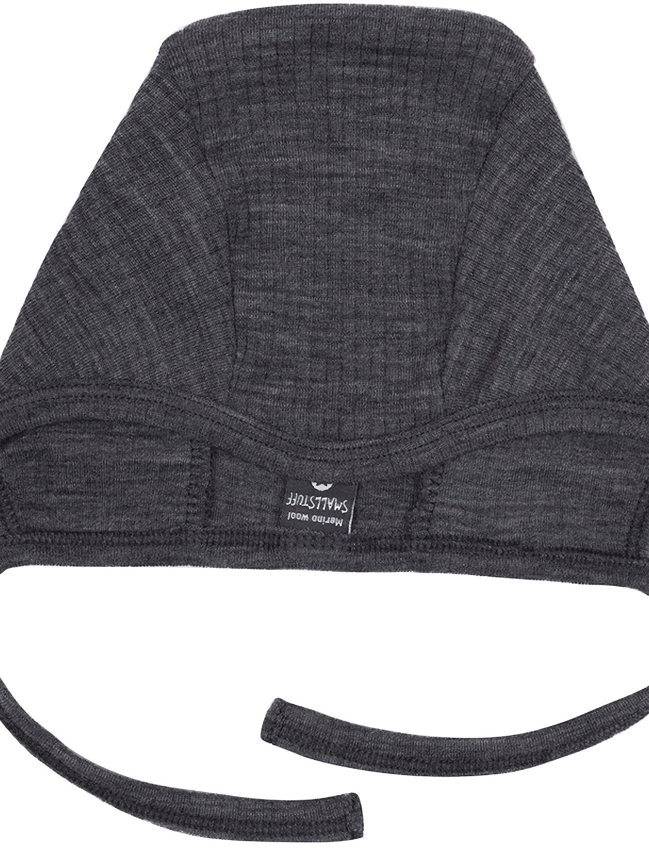 Smallstuff Baby Helmet, Dark Grey Drop Needle, Merino Wool Grå