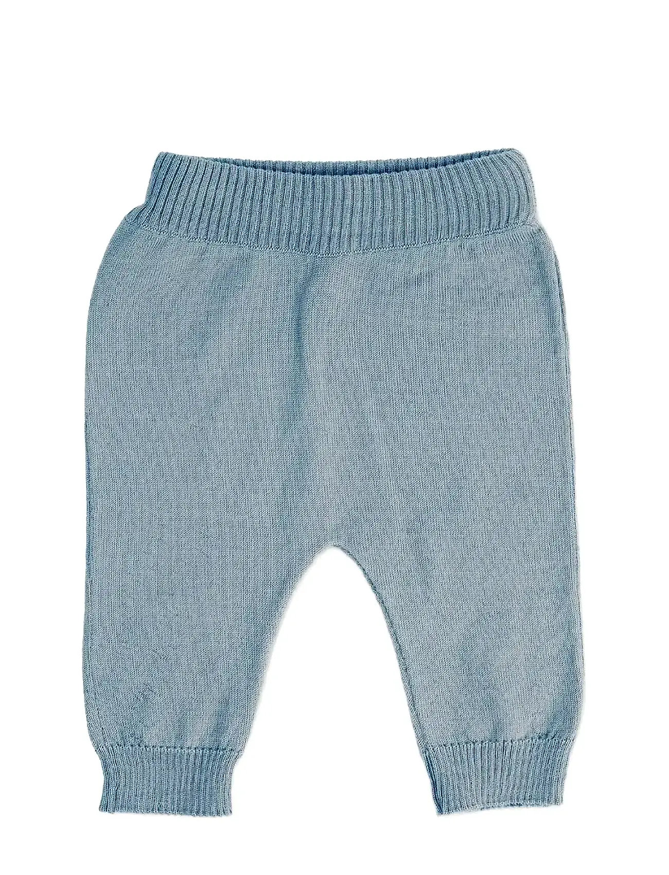 Smallstuff Pants, Flat Knit Merino Wool, Blue, 80/86, Blue, Underdele > Bukser, Børn