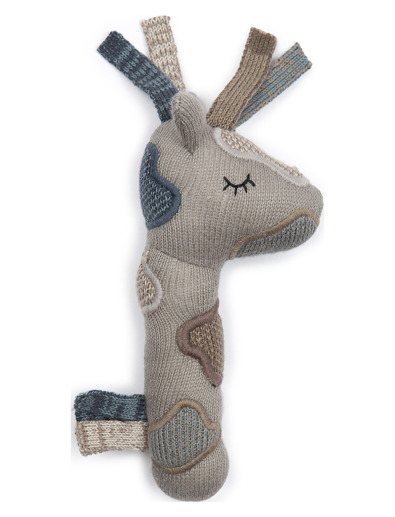 Maracas, Giraffe, Knitted Sandy/ Blue Beige Smallstuff