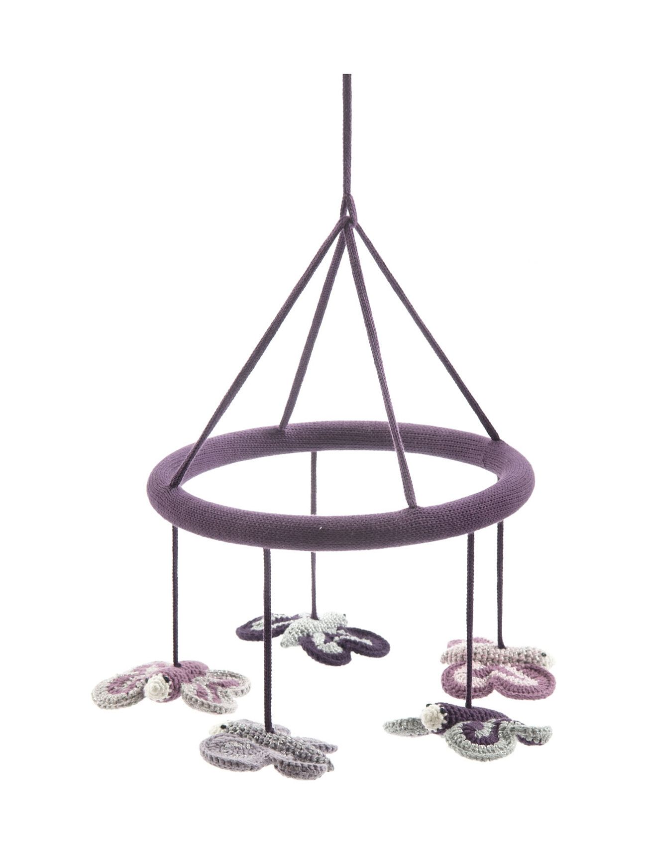Hanging Mobile, Butterflies, Aubergine/Silver Baby & Maternity Baby Sleep Mobile Clouds Purple Smallstuff
