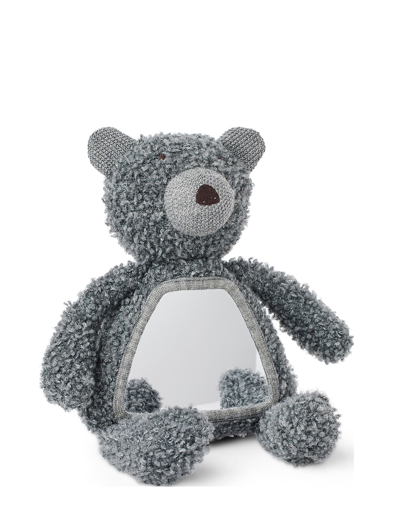Activity Bear W. Mirror, Wool Bouclé, Grey Toys Baby Toys Educational Toys Interactive Toys Grey Smallstuff